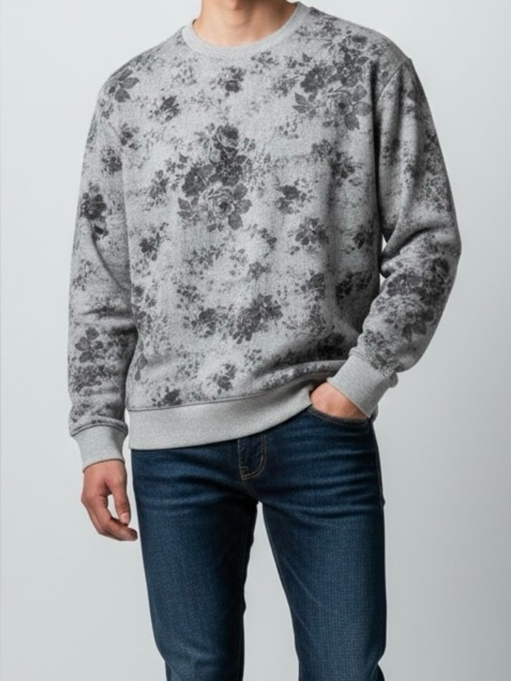 Zara Men Floral Crewneck Sweatshirt